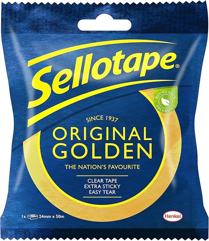 Sellotape Original Golden, Multi-Purpose Clear Tape for Household Objects 8 Sellotape Original Golden, Multi-Purpose Clear Tape for Household Objects